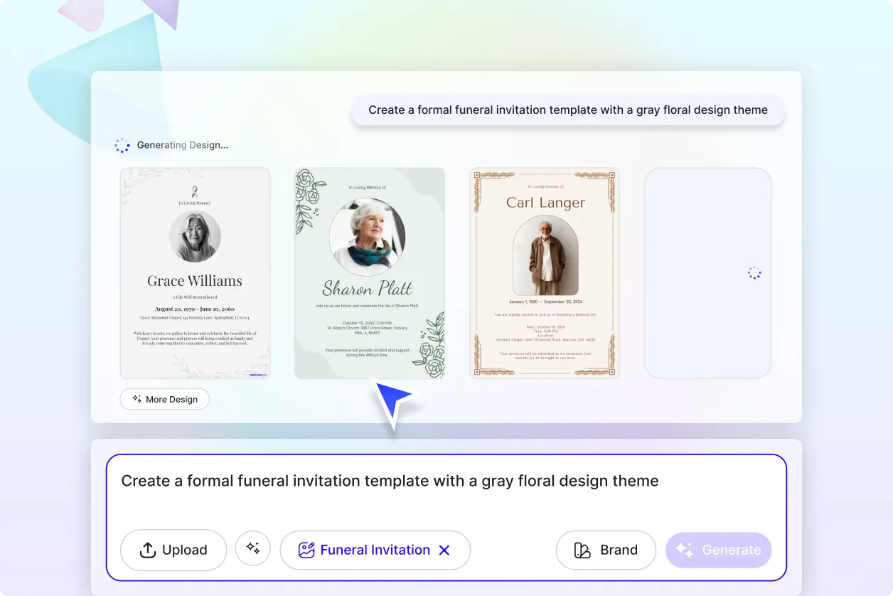 Free AI Funeral Invitation Generator, Online Memorial Card Maker Free AI Funeral Invitation Generator, Online Memorial Card Maker